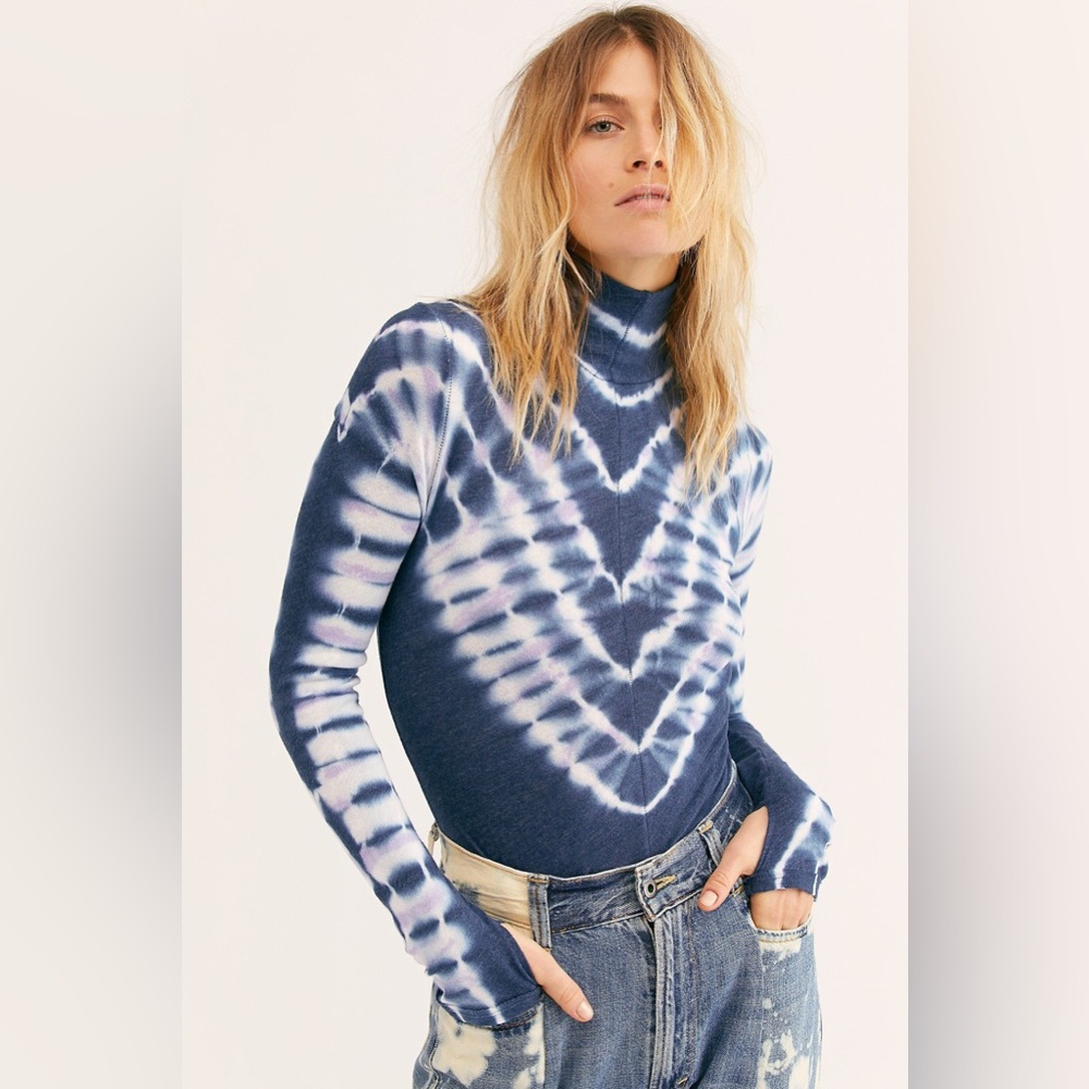 Free People Tie Dye Turtleneck